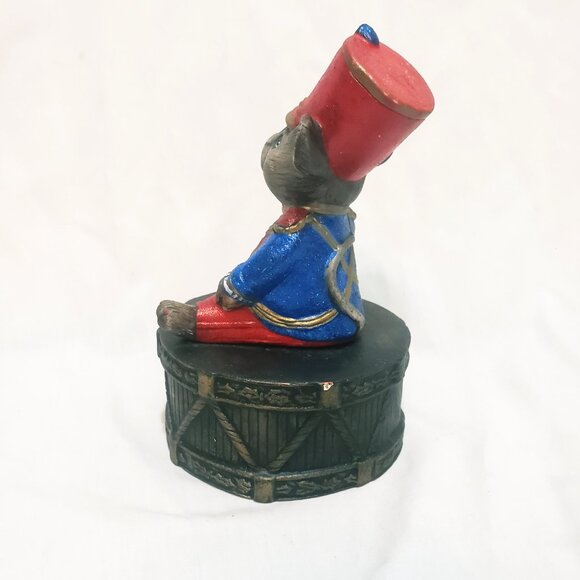 Christmas Mouse Soldier on Drum Figurine 6" Hand painted Vintage - Picture 5 of 7